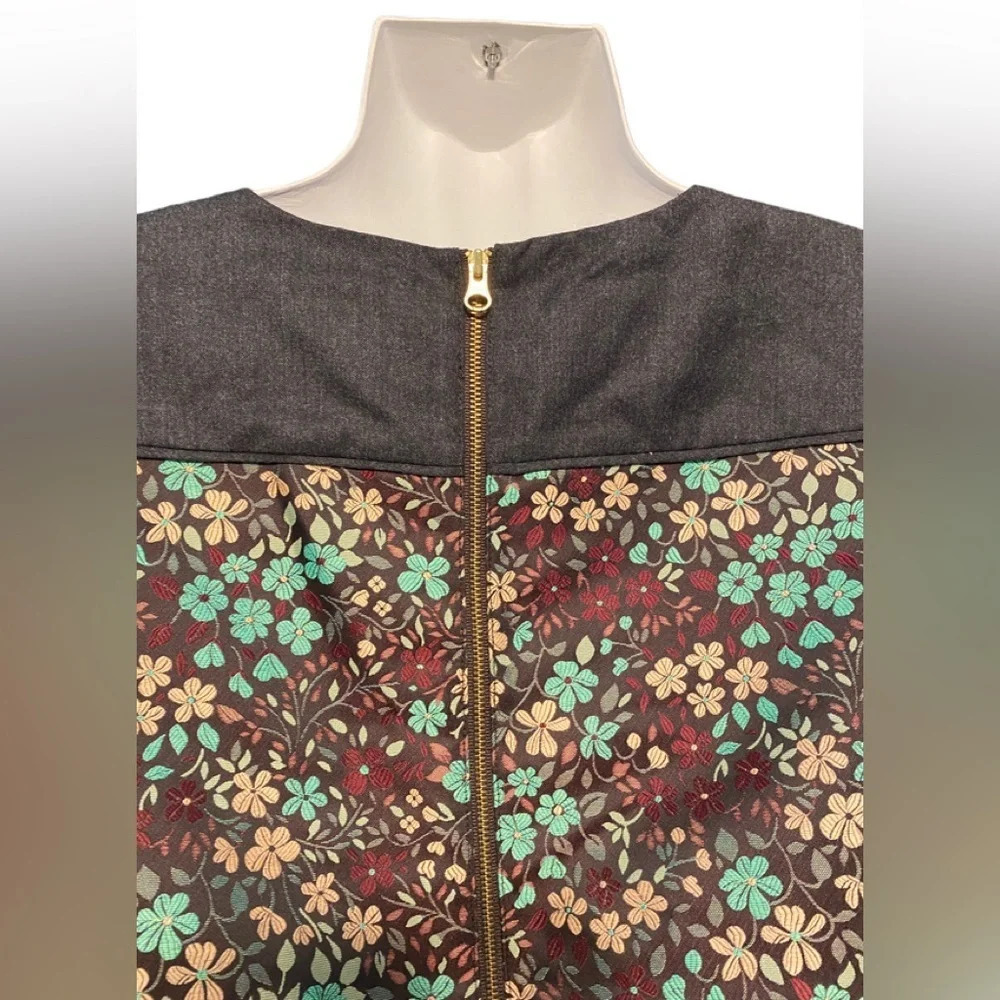 J. Crew Collection Black Label Brocade and Wool Yoke Top - Picture 5 of 10